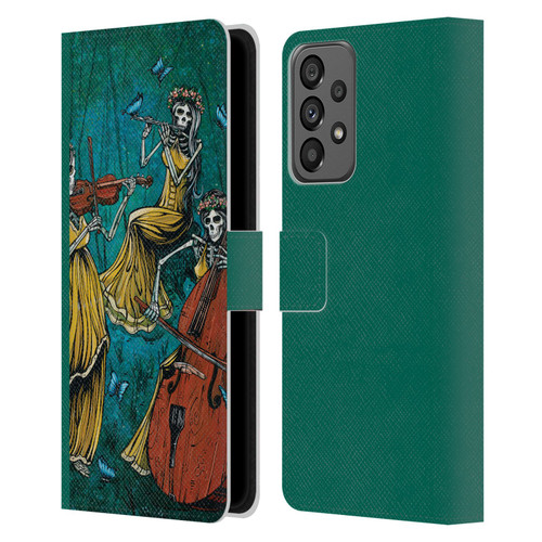 David Lozeau Colourful Art Three Female Leather Book Wallet Case Cover For Samsung Galaxy A73 5G (2022)