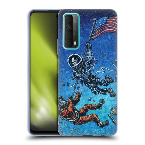 David Lozeau Skeleton Grunge Astronaut Battle Soft Gel Case for Huawei P Smart (2021)