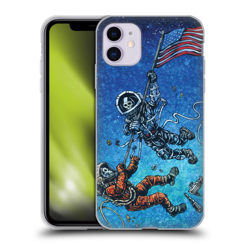 David Lozeau Skeleton Grunge Astronaut Battle Soft Gel Case for Apple iPhone 11