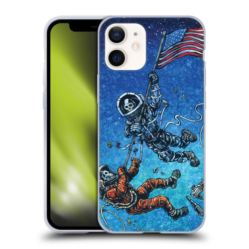 David Lozeau Skeleton Grunge Astronaut Battle Soft Gel Case for Apple iPhone 12 Mini
