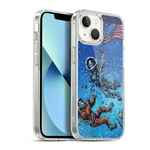 David Lozeau Skeleton Grunge Astronaut Battle Soft Gel Case for Apple iPhone 13