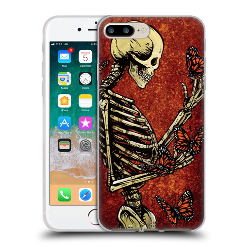 David Lozeau Skeleton Grunge Butterflies Soft Gel Case for Apple iPhone 7 Plus / iPhone 8 Plus