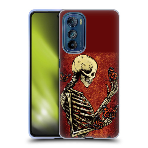 David Lozeau Skeleton Grunge Butterflies Soft Gel Case for Motorola Edge 30
