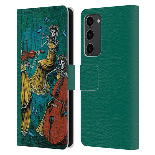 David Lozeau Colourful Art Three Female Leather Book Wallet Case Cover For Samsung Galaxy S23+ 5G