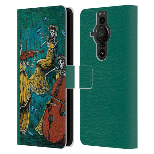David Lozeau Colourful Art Three Female Leather Book Wallet Case Cover For Sony Xperia Pro-I
