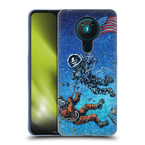 David Lozeau Skeleton Grunge Astronaut Battle Soft Gel Case for Nokia 5.3