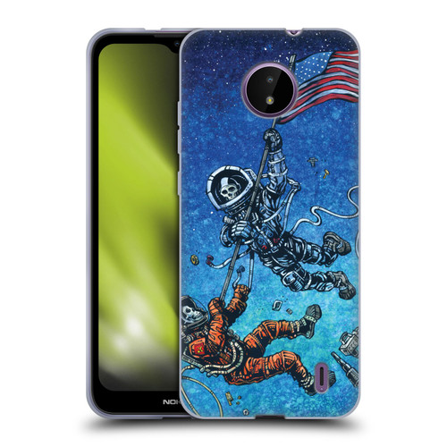 David Lozeau Skeleton Grunge Astronaut Battle Soft Gel Case for Nokia C10 / C20