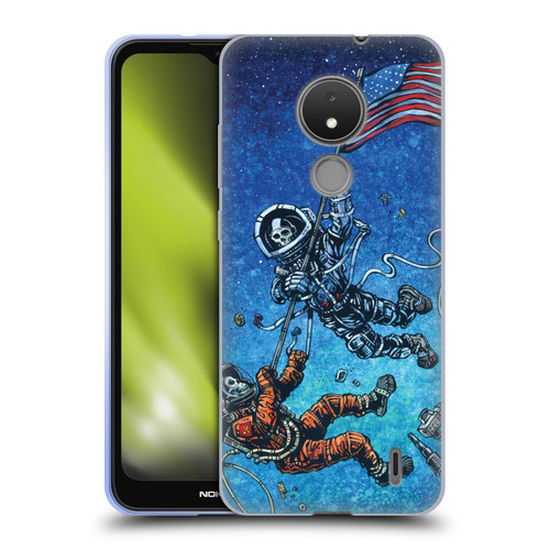 David Lozeau Skeleton Grunge Astronaut Battle Soft Gel Case for Nokia C21