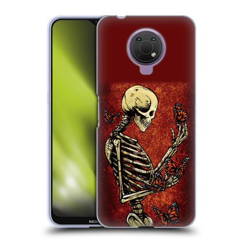 David Lozeau Skeleton Grunge Butterflies Soft Gel Case for Nokia G10