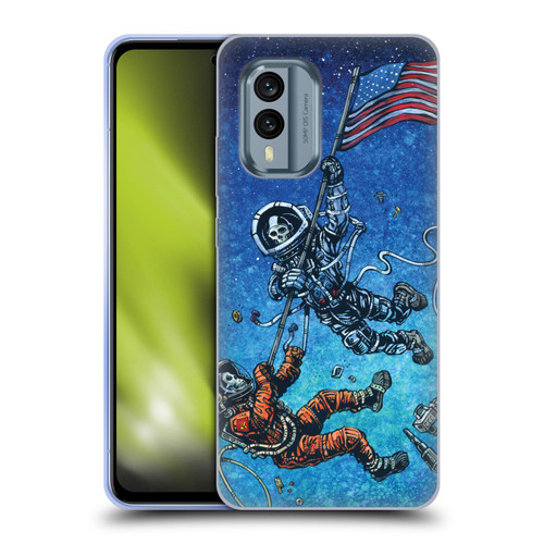David Lozeau Skeleton Grunge Astronaut Battle Soft Gel Case for Nokia X30