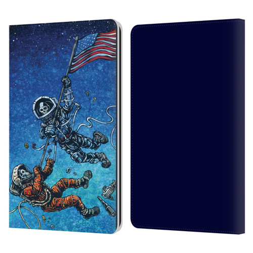 David Lozeau Skeleton Grunge Astronaut Battle Leather Book Wallet Case Cover For Amazon Kindle Paperwhite 1 / 2 / 3