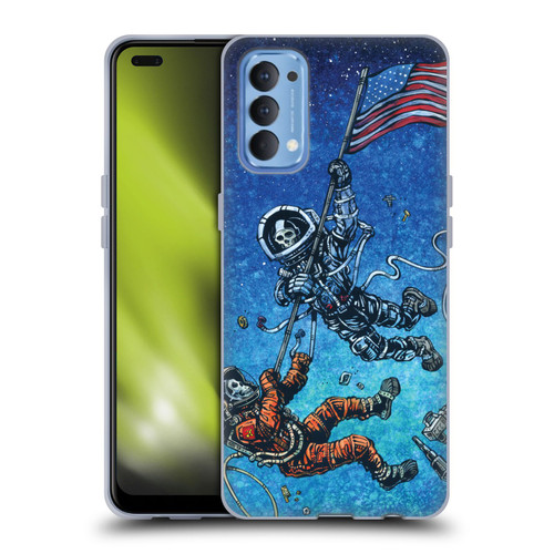 David Lozeau Skeleton Grunge Astronaut Battle Soft Gel Case for OPPO Reno 4 5G