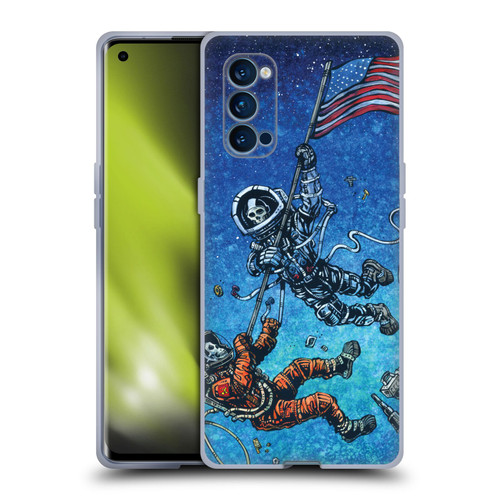 David Lozeau Skeleton Grunge Astronaut Battle Soft Gel Case for OPPO Reno 4 Pro 5G