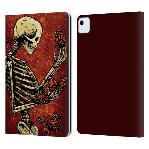 David Lozeau Skeleton Grunge Butterflies Leather Book Wallet Case Cover For Apple iPad Air 11 2020/2022/2024