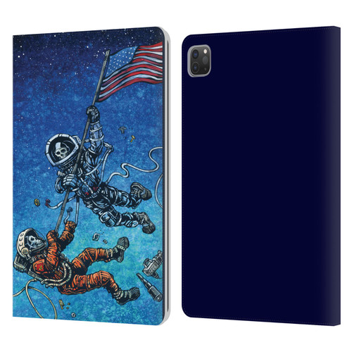 David Lozeau Skeleton Grunge Astronaut Battle Leather Book Wallet Case Cover For Apple iPad Pro 11 2020 / 2021 / 2022