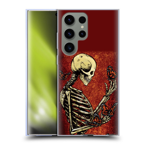 David Lozeau Skeleton Grunge Butterflies Soft Gel Case for Samsung Galaxy S23 Ultra 5G