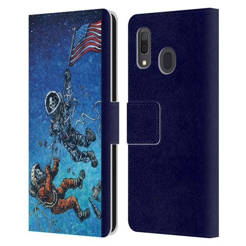 David Lozeau Skeleton Grunge Astronaut Battle Leather Book Wallet Case Cover For Samsung Galaxy A33 5G (2022)