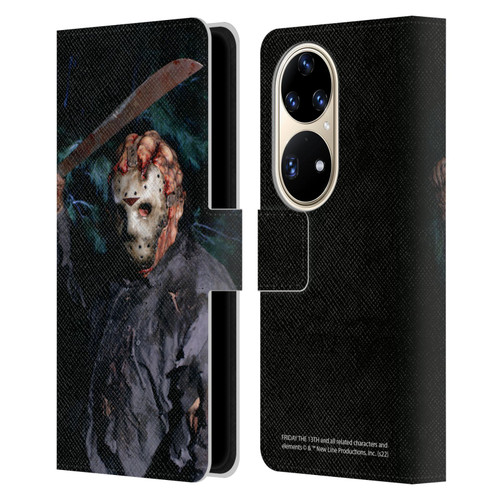 Friday the 13th: Jason Goes To Hell Graphics Jason Voorhees Leather Book Wallet Case Cover For Huawei P50 Pro