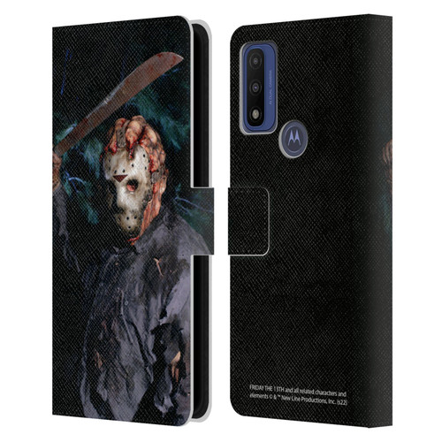 Friday the 13th: Jason Goes To Hell Graphics Jason Voorhees Leather Book Wallet Case Cover For Motorola G Pure