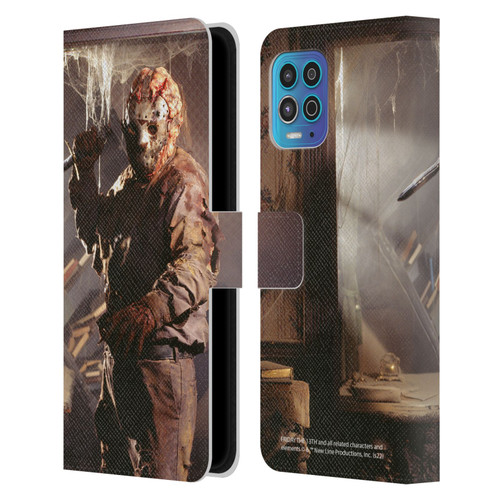 Friday the 13th: Jason Goes To Hell Graphics Jason Voorhees 2 Leather Book Wallet Case Cover For Motorola Moto G100