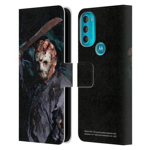 Friday the 13th: Jason Goes To Hell Graphics Jason Voorhees Leather Book Wallet Case Cover For Motorola Moto G71 5G