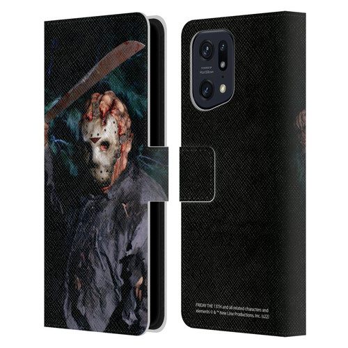 Friday the 13th: Jason Goes To Hell Graphics Jason Voorhees Leather Book Wallet Case Cover For OPPO Find X5