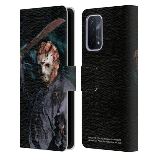 Friday the 13th: Jason Goes To Hell Graphics Jason Voorhees Leather Book Wallet Case Cover For OPPO A54 5G