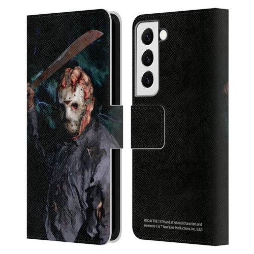 Friday the 13th: Jason Goes To Hell Graphics Jason Voorhees Leather Book Wallet Case Cover For Samsung Galaxy S22 5G