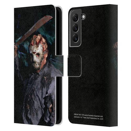 Friday the 13th: Jason Goes To Hell Graphics Jason Voorhees Leather Book Wallet Case Cover For Samsung Galaxy S22+ 5G