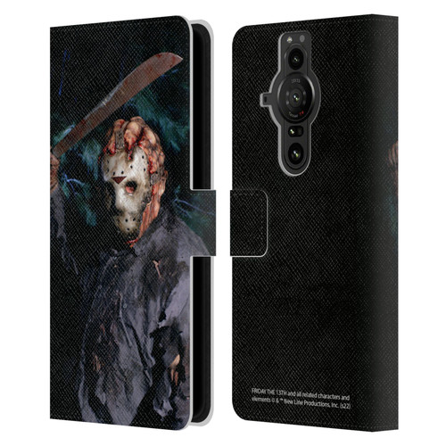 Friday the 13th: Jason Goes To Hell Graphics Jason Voorhees Leather Book Wallet Case Cover For Sony Xperia Pro-I