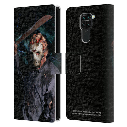 Friday the 13th: Jason Goes To Hell Graphics Jason Voorhees Leather Book Wallet Case Cover For Xiaomi Redmi Note 9 / Redmi 10X 4G