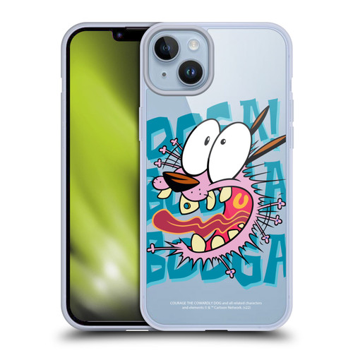 Courage The Cowardly Dog Graphics Spooked Soft Gel Case for Apple iPhone 14 Plus & MagSafe