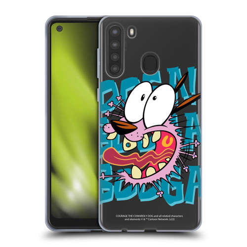 Courage The Cowardly Dog Graphics Spooked Soft Gel Case for Samsung Galaxy A21 (2020)