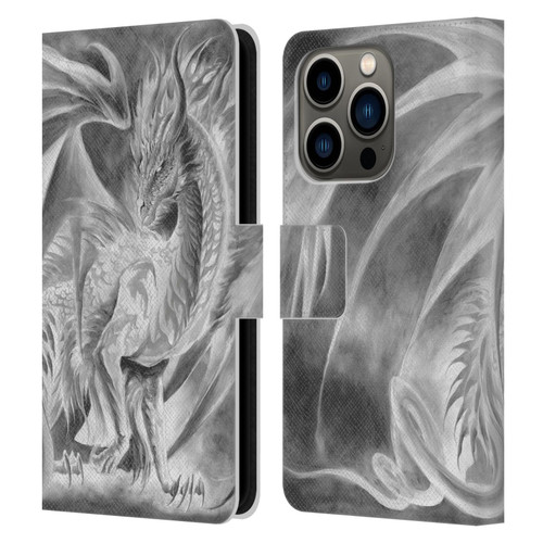 Ruth Thompson Dragons Silver Ice Leather Book Wallet Case Cover For Apple iPhone 14 Pro