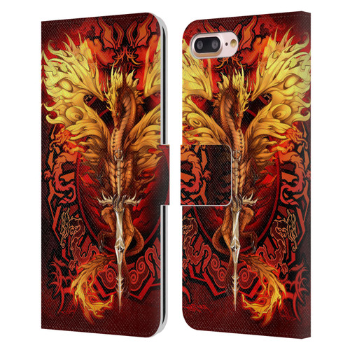 Ruth Thompson Dragons Flameblade Leather Book Wallet Case Cover For Apple iPhone 7 Plus / iPhone 8 Plus