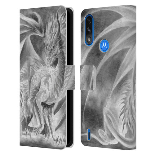 Ruth Thompson Dragons Silver Ice Leather Book Wallet Case Cover For Motorola Moto E7 Power / Moto E7i Power