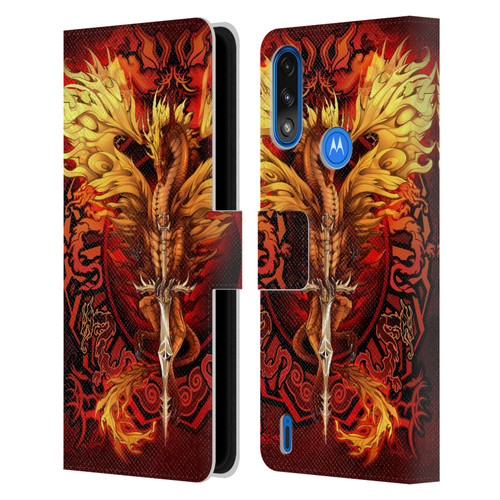 Ruth Thompson Dragons Flameblade Leather Book Wallet Case Cover For Motorola Moto E7 Power / Moto E7i Power