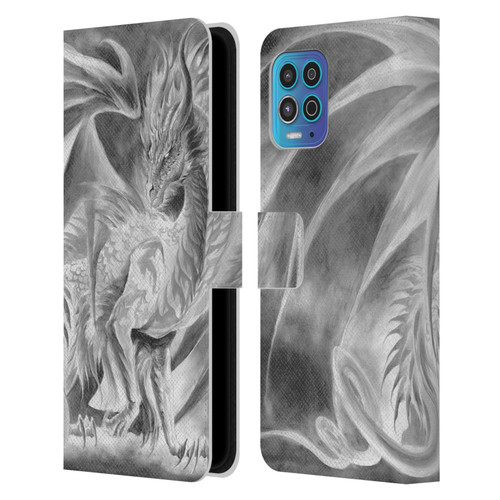 Ruth Thompson Dragons Silver Ice Leather Book Wallet Case Cover For Motorola Moto G100