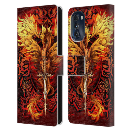 Ruth Thompson Dragons Flameblade Leather Book Wallet Case Cover For Motorola Moto G (2022)