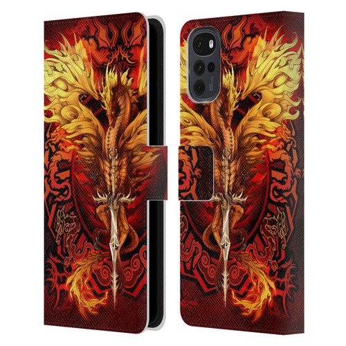 Ruth Thompson Dragons Flameblade Leather Book Wallet Case Cover For Motorola Moto G22