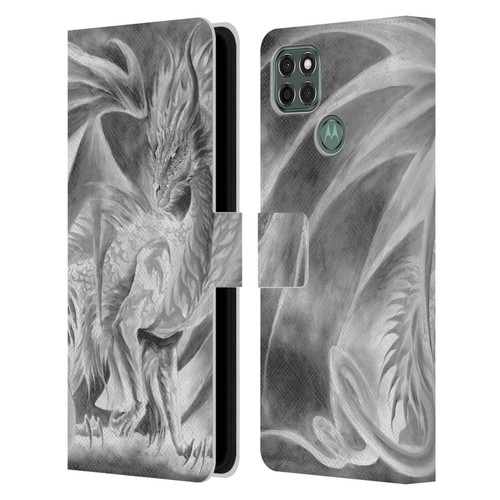 Ruth Thompson Dragons Silver Ice Leather Book Wallet Case Cover For Motorola Moto G9 Power