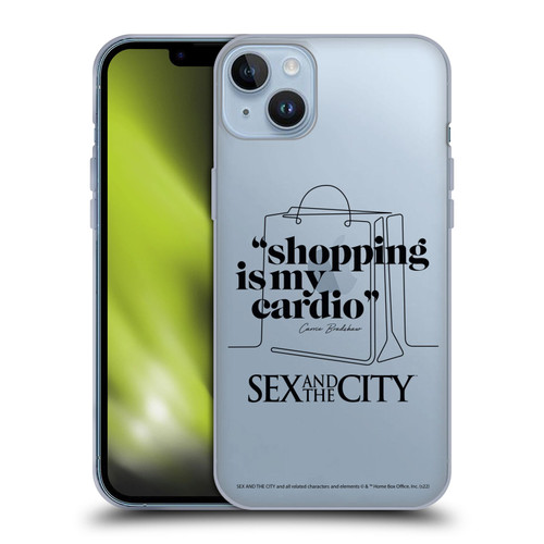 Sex and The City: Television Series Characters Shopping Cardio Carrie Soft Gel Case for Apple iPhone 14 Plus