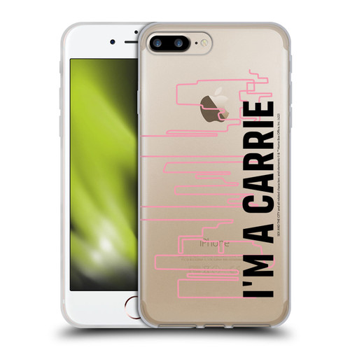 Sex and The City: Television Series Characters Carrie Soft Gel Case for Apple iPhone 7 Plus / iPhone 8 Plus