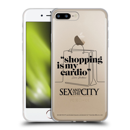 Sex and The City: Television Series Characters Shopping Cardio Carrie Soft Gel Case for Apple iPhone 7 Plus / iPhone 8 Plus