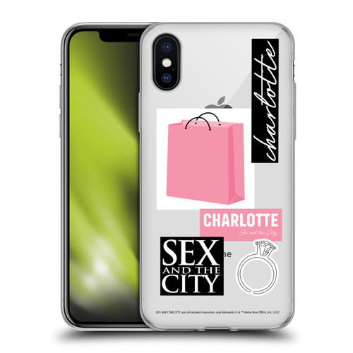 Sex and The City: Television Series Characters Shopping Bag Charlotte Soft Gel Case for Apple iPhone X / iPhone XS