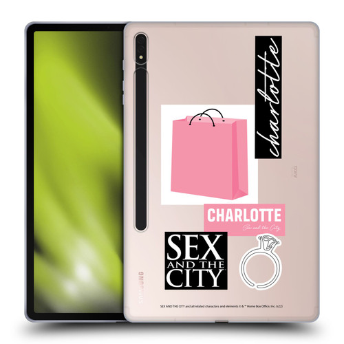 Sex and The City: Television Series Characters Shopping Bag Charlotte Soft Gel Case for Samsung Galaxy Tab S8 Plus