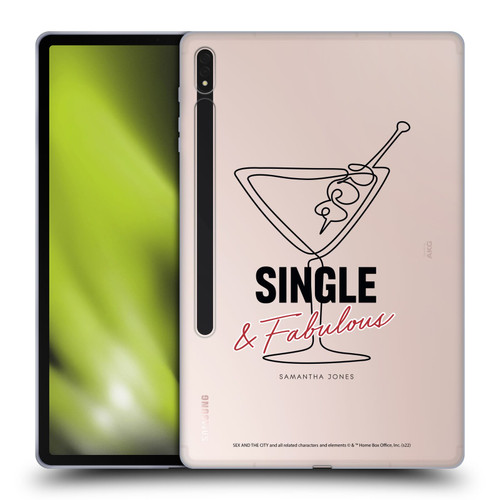 Sex and The City: Television Series Characters Single And Fabulous Samantha Soft Gel Case for Samsung Galaxy Tab S8 Plus