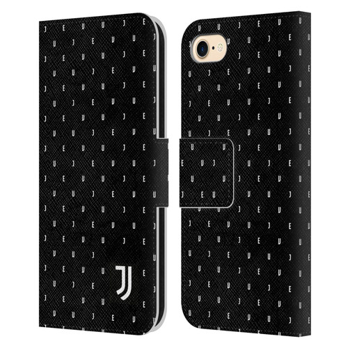 Juventus Football Club Lifestyle 2 Black Logo Type Pattern Leather Book Wallet Case Cover For Apple iPhone 7 / 8 / SE 2020 & 2022