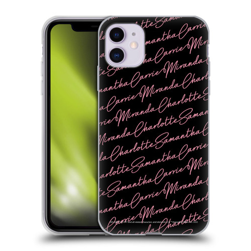 Sex and The City: Television Series Graphics Name Pattern Soft Gel Case for Apple iPhone 11