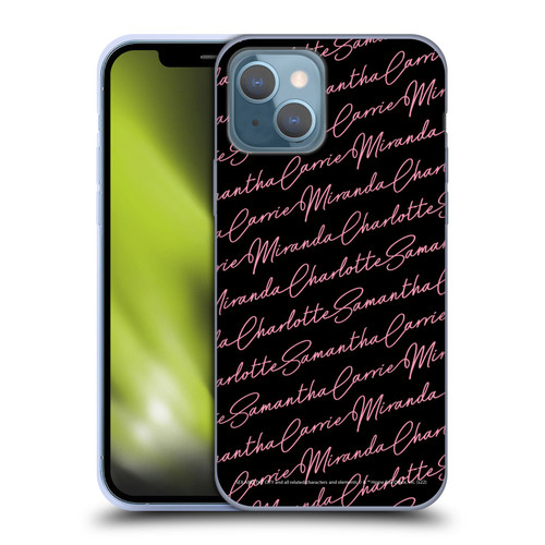Sex and The City: Television Series Graphics Name Pattern Soft Gel Case for Apple iPhone 13